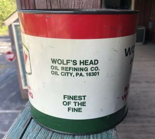 Vintage Wolfs Head Grease Can 5 LB Wheel Bearing 2
