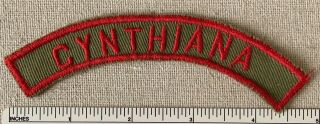 Vintage Cynthiana Boy Scout Khaki & Red Community Strip Patch Krs Rws Town Ky