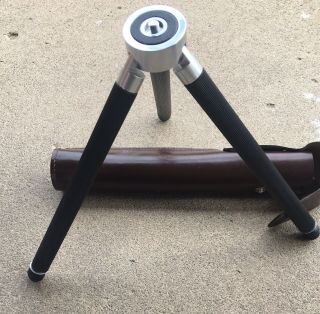 Vintage Ising Bergneustadt Camera Tripod w Telescoping Brass Legs and Case V82 4