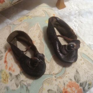Great Antique Leather Doll Shoes