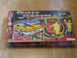 Vintage G1 Transformers Tyco Slot Car Nite - Glow Racetrack Box Only Rare 1985