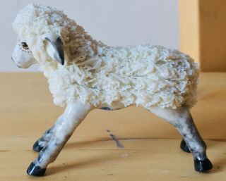 vintage IRISH DRESDEN porcelain dresden lace SHEEP or LAMB figurine 2