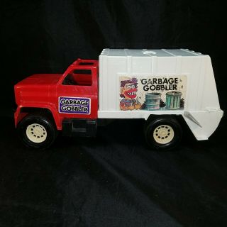 Garbage Gobbler Toy Truck Vintage 1970 Processed Plastics Red & White