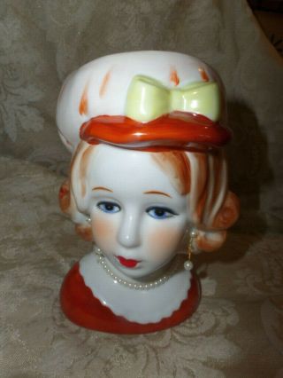 Vintage Nippon Lady Head Vase - Hand Painted