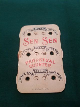 Sen Sen Gum Perpetual Counter Baseball Scorecard Vintage Advertising 5cent