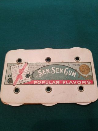 Sen Sen Gum Perpetual Counter Baseball Scorecard Vintage Advertising 5cent 2