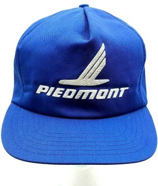 Piedmont Airlines Embroidered Nylon Snapback Baseball Hat Cap Osfa Vintage Usa