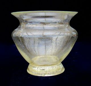 Vintage Murano Vittorio Zecchin Art Glass Freeform Bowl With Gold Dust