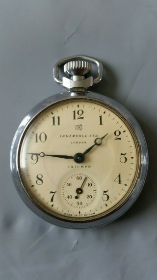 A Vintage Ingersoll Pocket Watch In Order And Keeps Time Perfectly.  60 