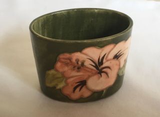 Vintage Art Deco Moorcroft Pottery Tube Lined “hibiscus” Spill Vase