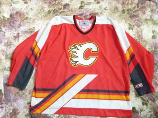 Vintage Calgary Flames Ccm Hockey Jersey Nhl Canada Men’s Xxl Great Shape