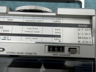 SHARP GF500 Boombox Ghettoblaster 1980 ' s Vintage Cassette Radio JAPAN Retro 6