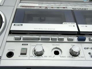 SHARP GF500 Boombox Ghettoblaster 1980 ' s Vintage Cassette Radio JAPAN Retro 7