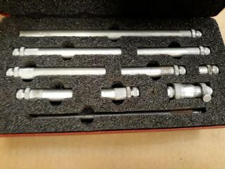 Vintage Central Tool Co Micrometer Rod Set 10 Pc,  Case /