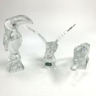 J G Durand Clear Crystal Animals X3 French Vintage Ornament Unboxed Su150268