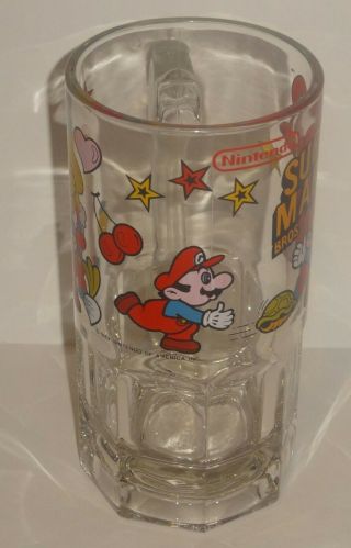 Vintage 1989 Nintendo Mario Bros 2 Glass Beer Mug 2