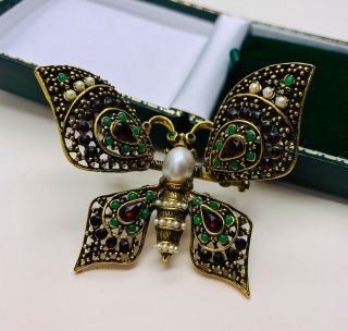 Vintage Jewellery Signed Pauline Rader Trembler Butterfly Brooch/pin