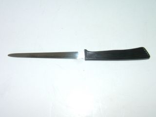 Vintage Black Steak Knife Stainless Steel Japan Serrated Edges 8 1/4 " Long