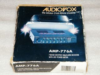 Rare Vintage Audiovox Car Auto Amp - 776a Graphic Equalizer Booster Eq Led 80s