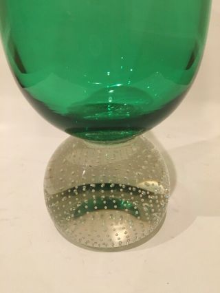 Vintage Erickson? Glass Vase Paperweight Base Controlled Bubble Mid Century 5