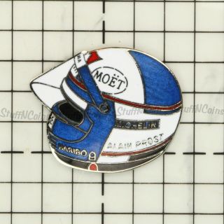 Alain Prost Racing Helmet Haribo Michelin Moet Vintage Lapel Pin