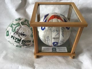 2 Vintage X Plymouth Argyle Signed Balls 1 In Display Case 2006 Sheffield United