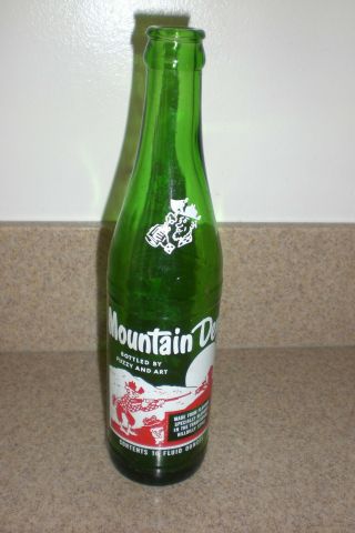 Vintage Hillbilly Mountain Dew Soda Fuzzy And Art Rare Soda Pop Bottle Glass