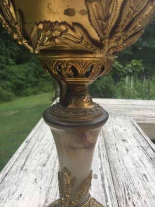 Vintage Bradley & Hubbard Brass Marble Table lamp 4