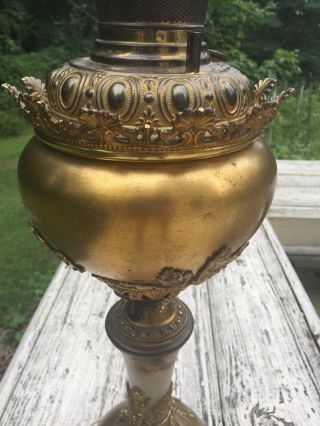Vintage Bradley & Hubbard Brass Marble Table lamp 5