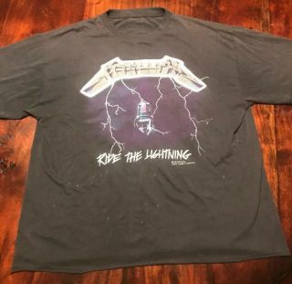 Vintage Metallica Ride The Lightning T Shirt 1989