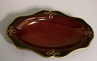 Vintage Carlton Ware Rouge Royale Oval Dish.  Has Sticker.