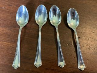 Set Of 4 Vintage Sterling Silver Demitasse Spoons,  Whiting Mfg Portland Pattern