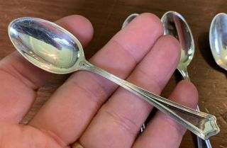 Set of 4 Vintage Sterling Silver Demitasse Spoons,  Whiting Mfg Portland Pattern 2