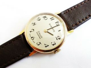 Vintage Everite Gold Plated 17 Jewels Swiss Made Hand winding Ladies Wristwatch 3