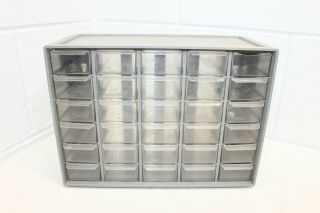 Vintage Gray Akro Mils Plastic 30 - Drawer Parts Cabinet Organizer Storage Cleaned