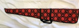 Vintage Winchester Rifle Shotgun Bag Soft Case 46” Red Fleece Lining