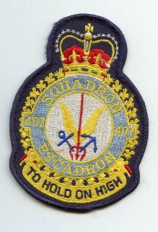 Vintage Rcaf Royal Canadian Air Force 407 Squadron Patch Uniform Crest Flash