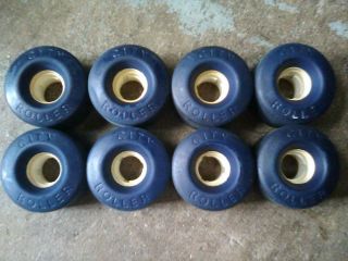 (8) Vintage City Roller Blue 60mm Wheels " Krypto Style " Rollerskate Skate Board