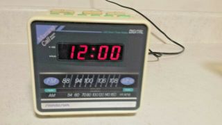 Vtg 80s Soundesign Am Fm Led Digital Clock Radio Alarm Cube 3634 White