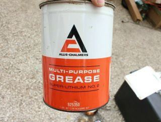 Vintage Allis Chambers Multi Purpose Grease Lithium Oil Can Tin Tractor