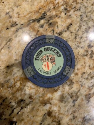 Vintage Four Queens Las Vegas Casino Arodie Mold $1 Chip
