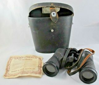 Vintage 1931 Bausch And Lomb Zephyr 7 X 35 Binoculars W/case Strap And