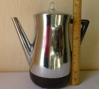 Vintage West Bend Flavo Matic Chrome Electric Percolator Coffee Pot 6 - 8 Cups