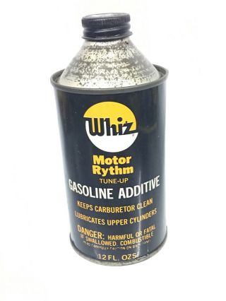 Vintage Whiz Motor Rythm Gasoline Additive Cone Top Tin Can - Full
