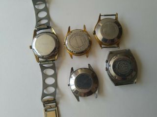 Joblot x5 Vintage Automatic Gents Watches Spares/Repairs Mondaine Kienzle 5