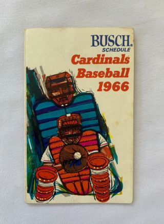 1966 St.  Louis Cardinals Vintage Busch Beer Baseball Pocket Schedule