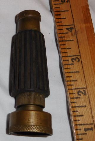 Vintage Nelson Garden Hose Nozzle With Rubber Grip Brass