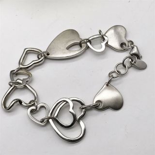 Vintage Solid Silver Fiorelli Entwined Love Heart Bracelet Bangle