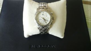 Vintage Burberry unisex Chronograph white dial Stainless Steel knights watch 5