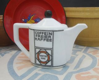 Vintage Coffee Pot Advertising Kaffee Hag Coffein Freier Decaf Coffee Teapot
